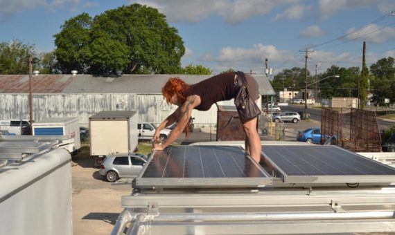 Tour de' Fat So they turned around, and headed back to Austin to be fixed. Joe Thames from Thames Solar had already trained René to put the trailer's together as they were being built so she got the call to fix them. And then we were hired about a year later to perform service. Also very fun.