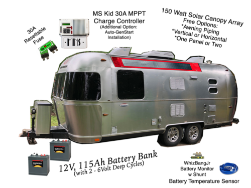 factory new airstream with solar power system